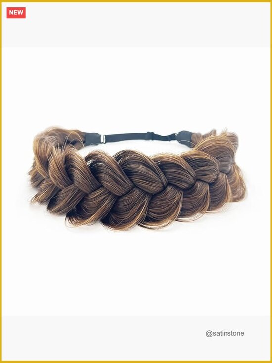 Synthetic Hair Braided Headband Classic Wide Strands Fluffy Braids Wig Band